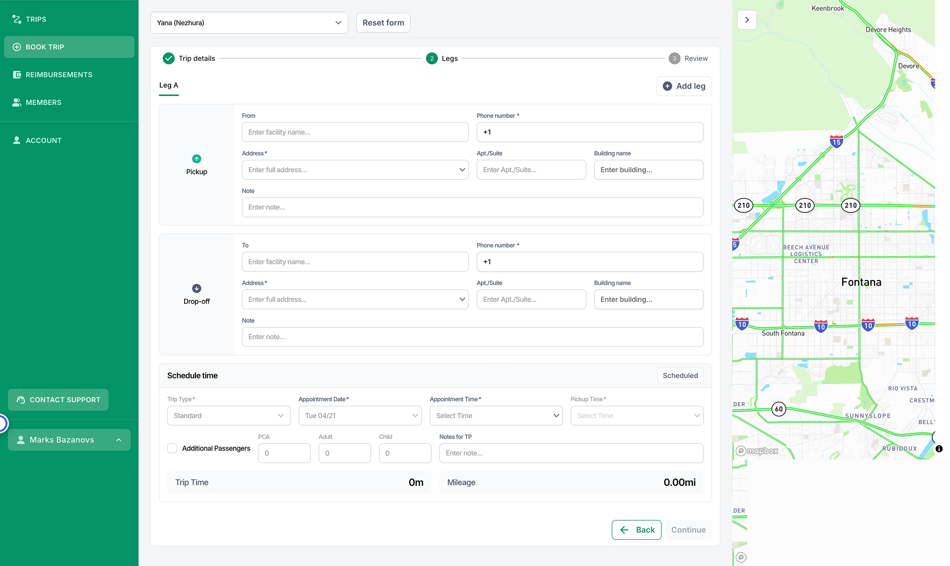 The original one-size-fits-all booking form: the same fields shown regardless of trip type (one-way, round trip, or multi-leg), with a validation error surfaced only after submission rather than at the point of entry.